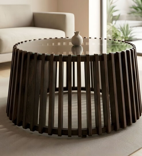 Haku SolidWood Center Table In Walnut Finish