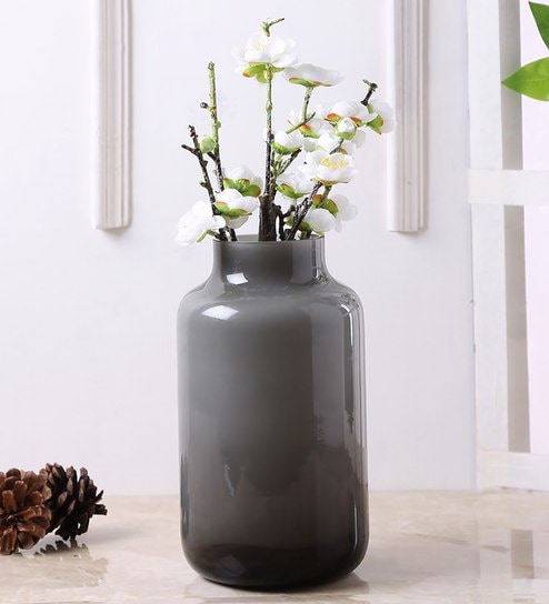 Buy Black Half N Half Handpainted Glass Vase By Aapno Rajasthan