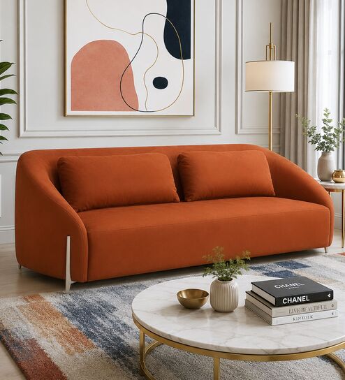 Halo 3 Seater Sofa In Caramel Spice Colour