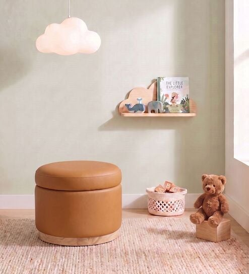 Halo Pouffe In Cognac Tan Colour