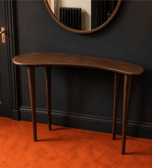 Halo Wooden Console Table In Mahogany Colour