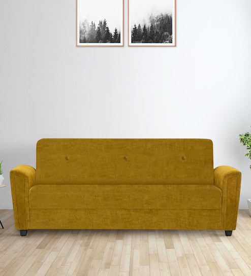 Hamburg 3 Seater Sofa in Lemon Yellow Colour