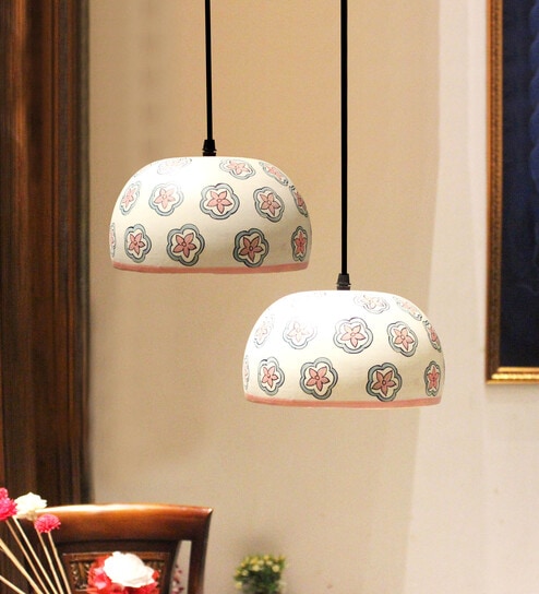 Hand Painted Terracotta Cluster Hanging Light