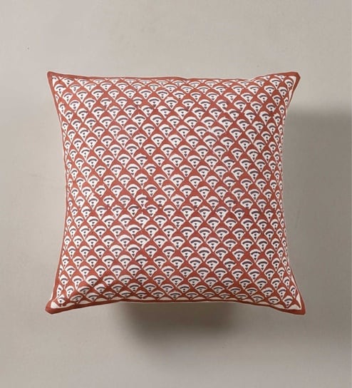 Handblock Printed Cotton Unique Maroon and Black Pattern (18x18inches) Cushion Covers-image-15