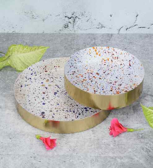 Handcrafted Iron Serving Tray Duo