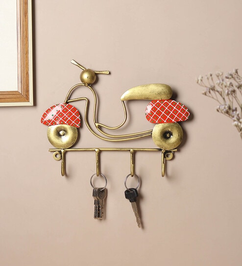 (1Pc) Pink Metal Scotty Modern Wall Mount Key Holder