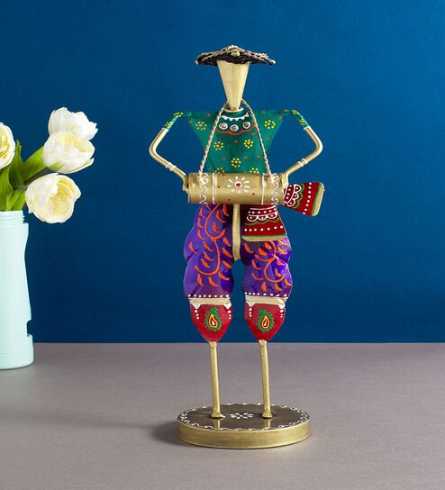 Iron Handcrafted Musicians Multicolour Figurine