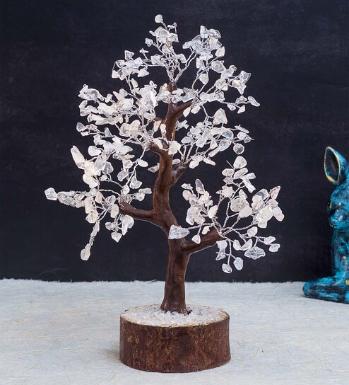 Handcrafted Tree Stone Table Accent by Golden Peacock