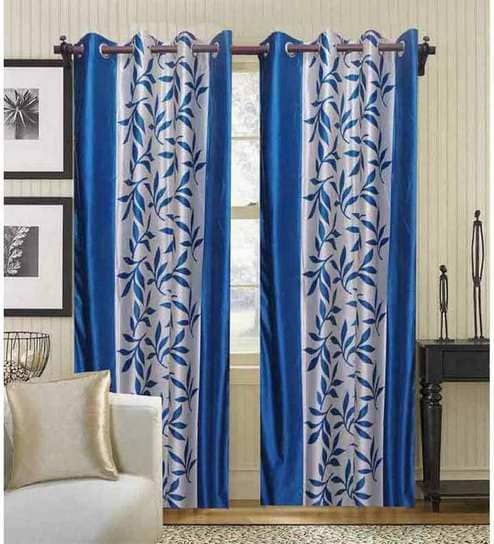 Buy Handloomdaddy Beautiful Sky Blue Color Leaf Design With Border