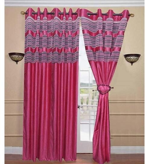 Buy Handloomdaddy Pink Color With Double Tissue Design Polyester