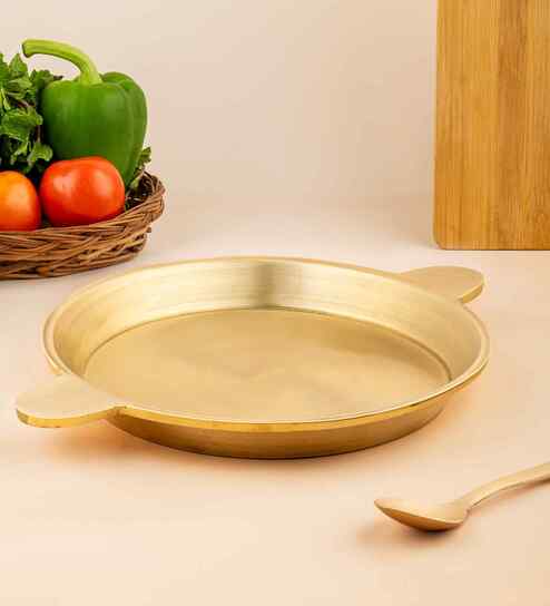 Handmade Bronze Fry Pan Flat Bottom