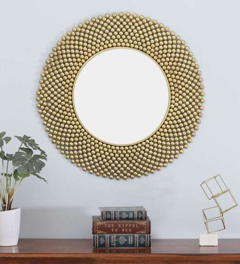 Handmade Gold Metal Framed Wall Mirror