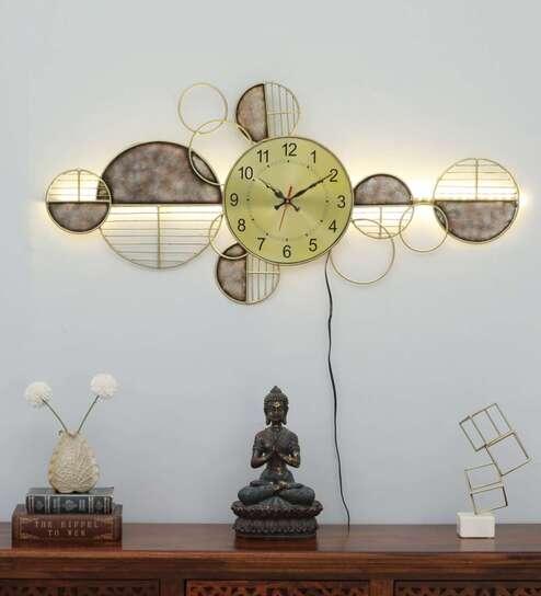 Handmade Gold Metal Novelty Wall Clock