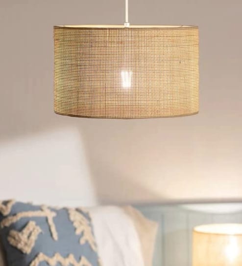 Handmade Rattan Cane Pendant Hanging Light (Beige)
