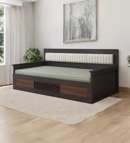 Harborpull-Out Sofa Cum Bed In Brown Color