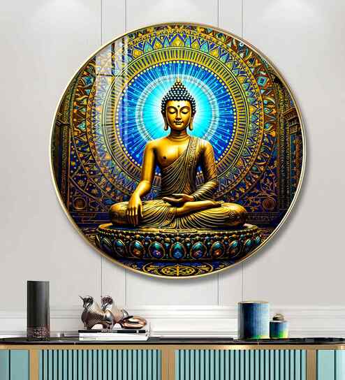 Harmony Buddha Mural Acrylic Round Wall Art