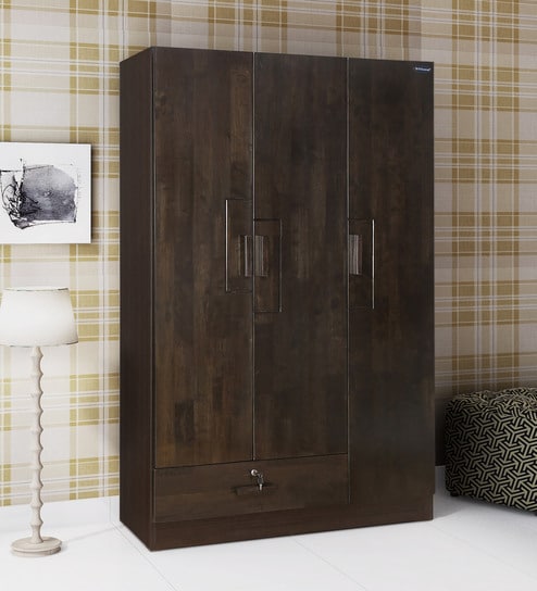 Buy Harrier Three Door Wardrobe In Wenge Colour By Nilkamal Online