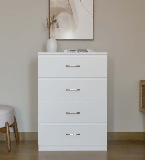 Hashimoto 4 Door Chest of Drawers in White Finish