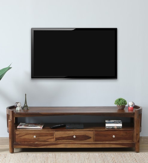 Haslev Sheesham Wood TV Unit In Scratch Resistant Provincial Teak Finish