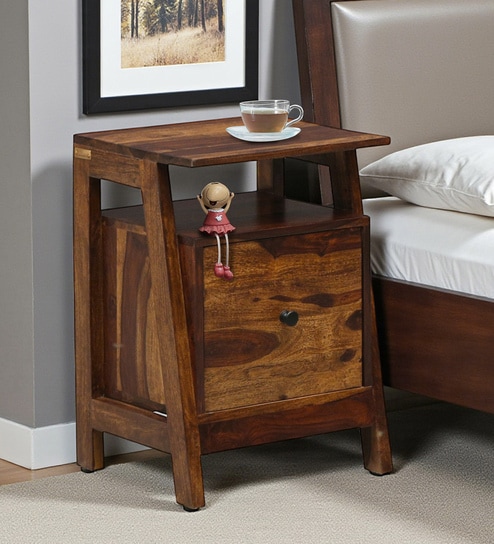 Hayward Sheesham Wood Bedside Table In Provincial