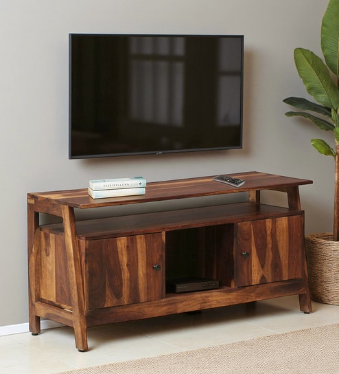 Hayward Sheesham Wood TV Console in Provincial Teak Finish For TVs Up To 46"
