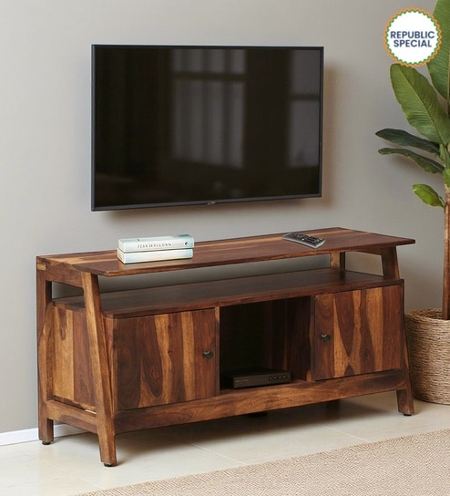 Hayward Sheesham Wood TV Console in Provincial Teak Finish For TVs Up To 46"