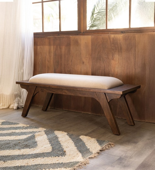 Haze Upholstered Bench In Brown Colour