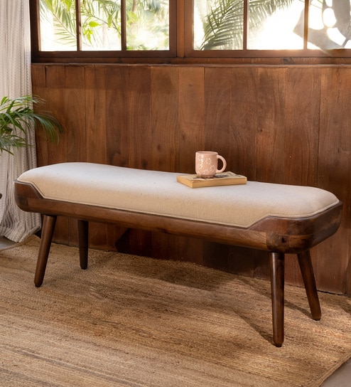 Haze Upholstered Bench In Walnut Colour