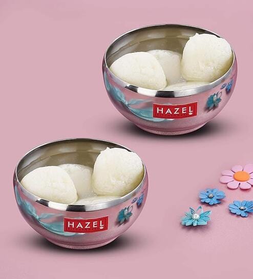 Silver  100 ml Stainless Steel  (Set of 2) Bowl 