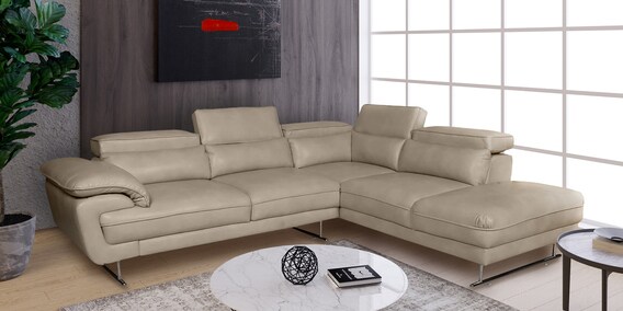 Buy Haiden Leatherette LHS Sectional Sofa in Cream Colour by Vittoria ...