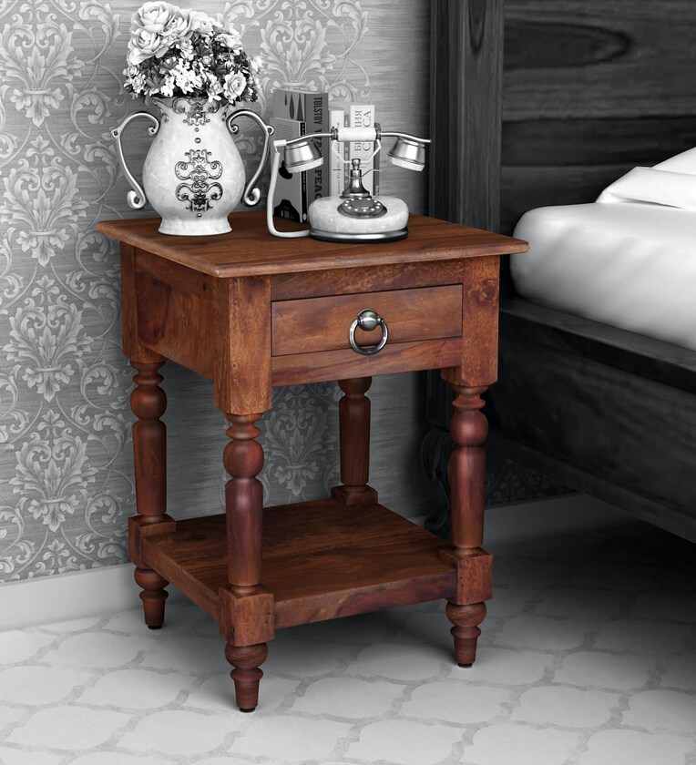 Buy Harleston Solid Wood Night Stand In Provincial Teak Finish By
