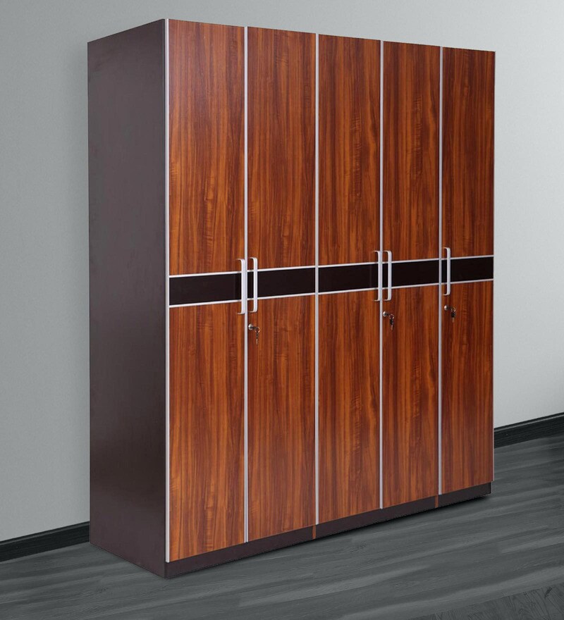 Buy Hamburg 5 Door Wardrobe in Walnut Finish by Evok Online 4+ Door
