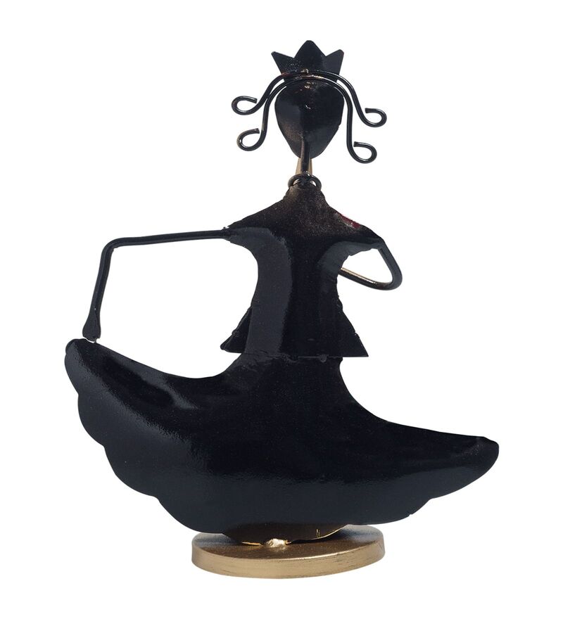 Buy Handcrafted Musician Lady Multicolour Colour Wrought Iron Figurine