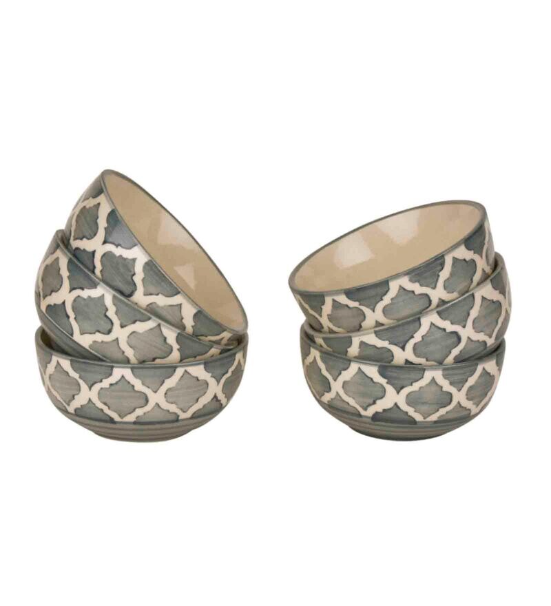 Buy Handpainted Ceramic Serving Bowls Set of 6 By StyleMyWay Online