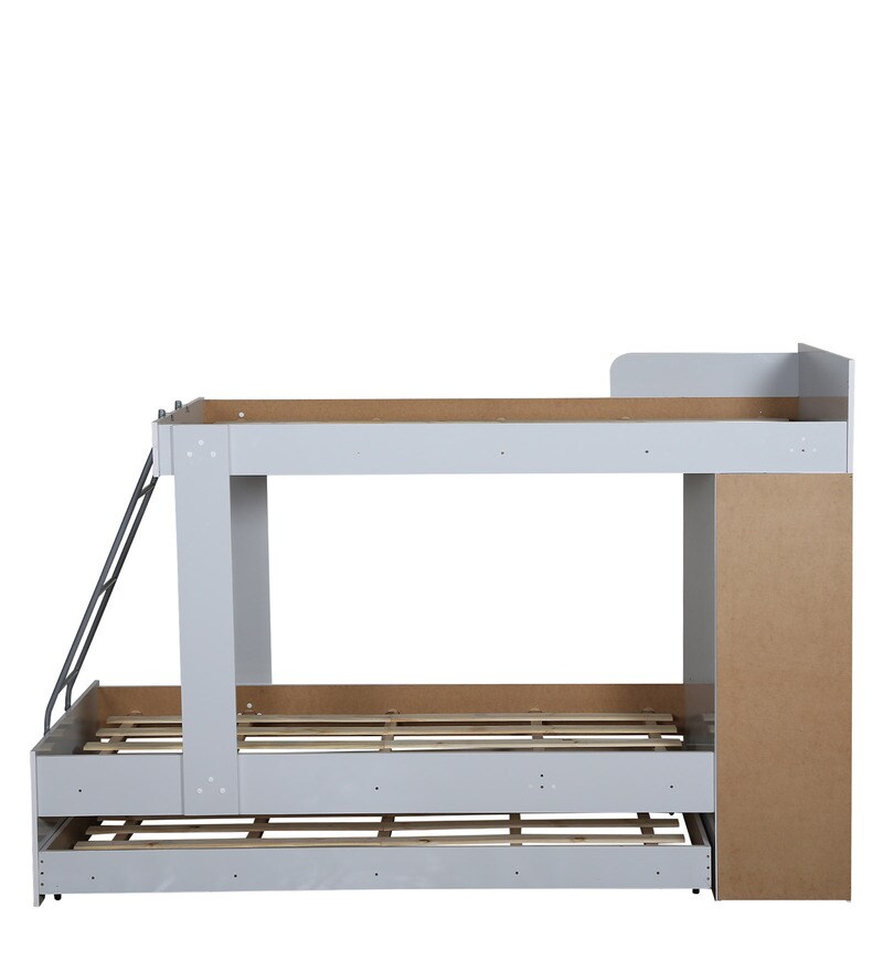 Buy Hannah Storage Bunk Bed with Trundle in Black & White CasaCraft