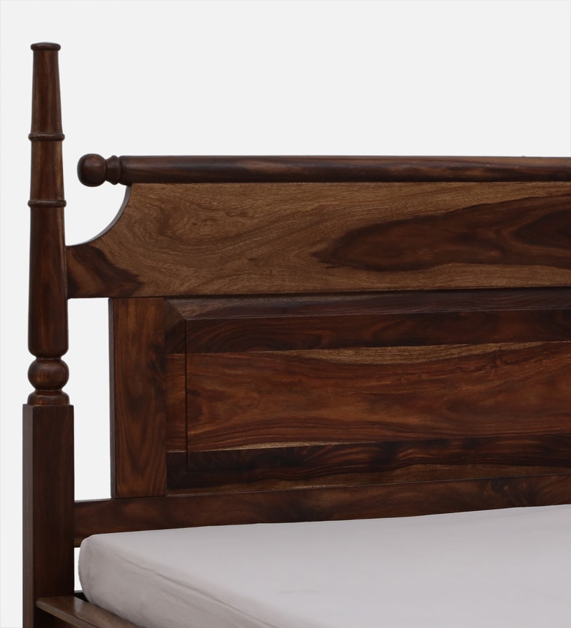 Buy Harleston Sheesham Wood Queen Size Bed In Provincial Teak Finish By
