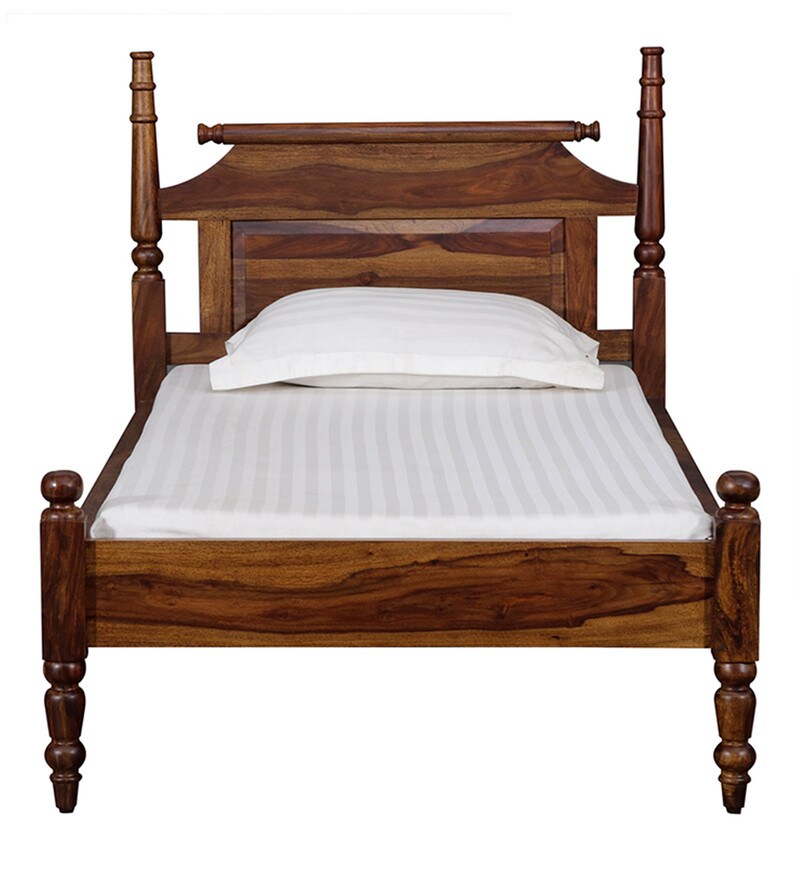 Buy Harleston Solid Wood Single Bed in Provincial Teak Finish by