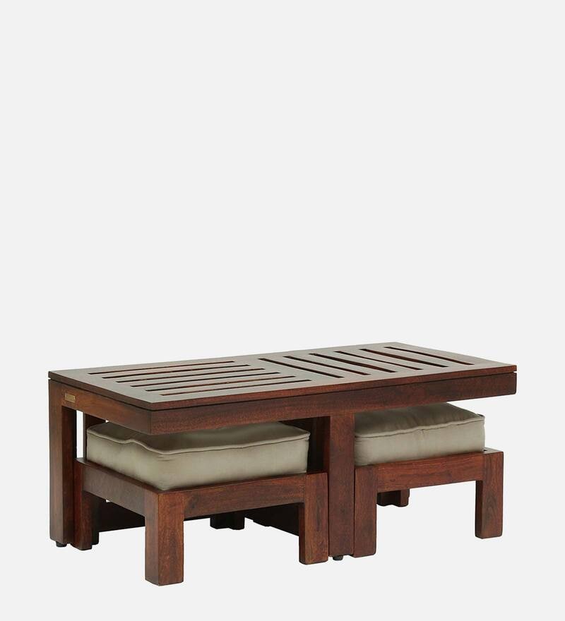 Buy Sheffield Solid Wood Nesting Coffee Table Set in Honey Oak Finish