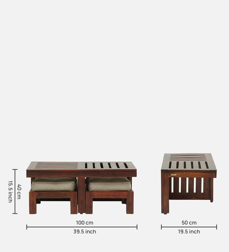 Buy Sheffield Solid Wood Nesting Coffee Table Set in Honey Oak Finish