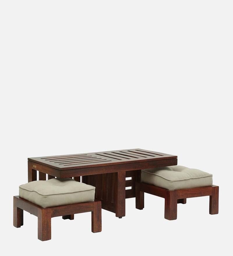 Buy Sheffield Solid Wood Nesting Coffee Table Set in Honey Oak Finish