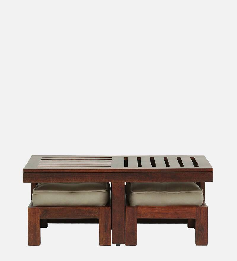 Buy Sheffield Solid Wood Nesting Coffee Table Set in Honey Oak Finish