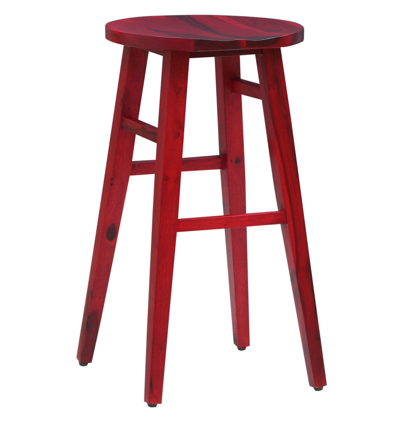 red wood bar stools