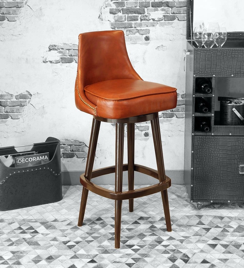 Buy Harrison Bar Stool In Brown Leather By Three Sixty Online Contemporary Bar Stools Bar 