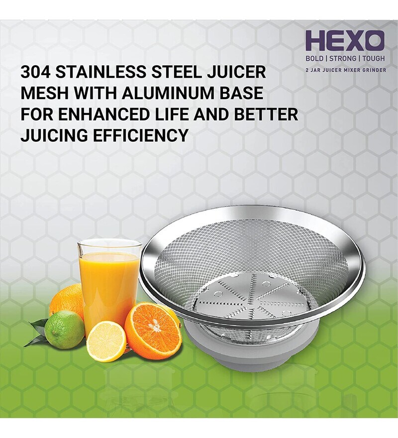 Buy Havells Hexo 1000W Juicer Mixer Grinder with 2 Jar (White) Online