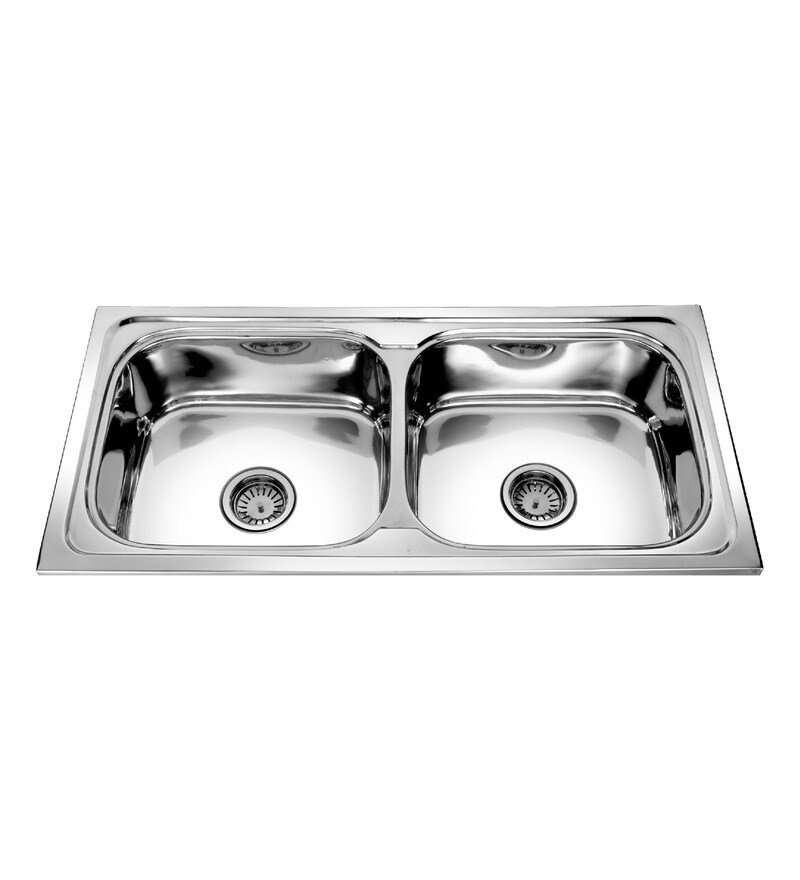 Buy Unique Stainless Steel Double Bowl Kitchen Sink Online Kitchen Sinks Hardware Electricals Hardware Electricals Pepperfry Product
