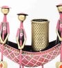 (1Pc) Pink Metal Boat Shape Pen Stands