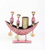(1Pc) Pink Metal Boat Shape Pen Stands