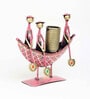 (1Pc) Pink Metal Boat Shape Pen Stands