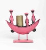 (1Pc) Pink Metal Boat Shape Pen Stands