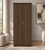 Hachi 2 Door Wardrobe In Walnut Finish With Adjustable Shelves